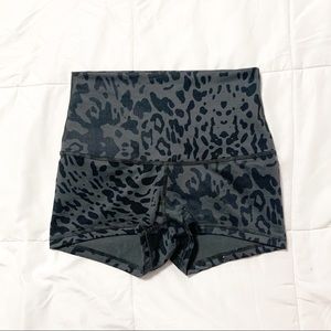 Grey and Black Cheetah Print Lululemon Shorts